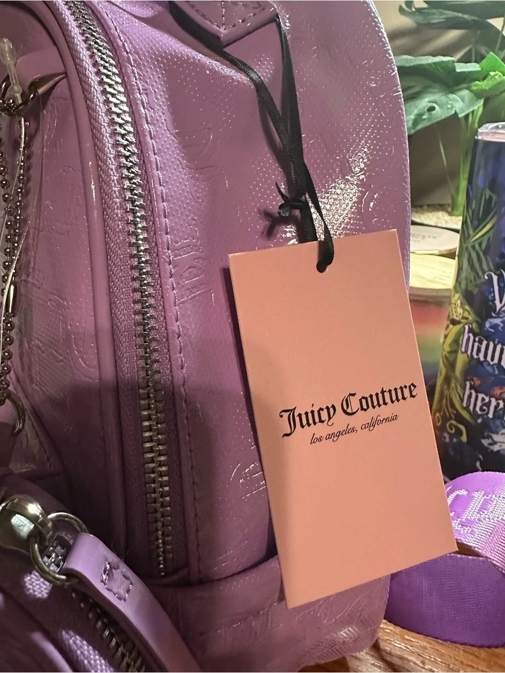Juicy Couture Patent Purple Mini Backpack with Coin Pouch